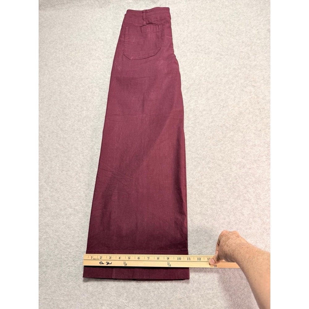 Women's Burgundy Maeve By Anthropogie Front Pockets Wide Leg Pants - Picture 12 of 13